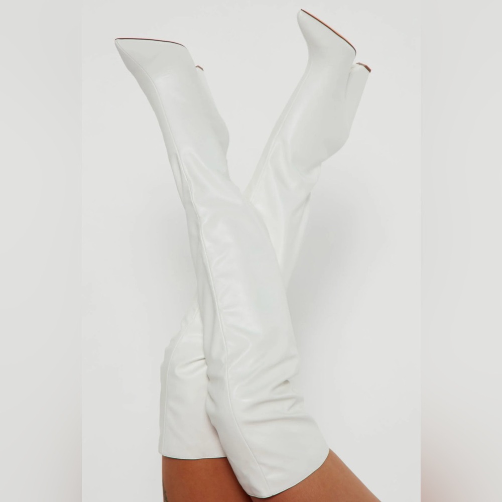White Knee-High Boots Different Type Of Girl Thigh High Boots - White